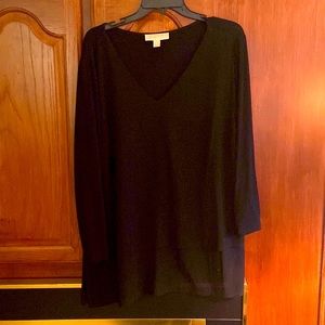 Long sleeve, double layered blouse. Top layer is chiffon and cotton underneath.
